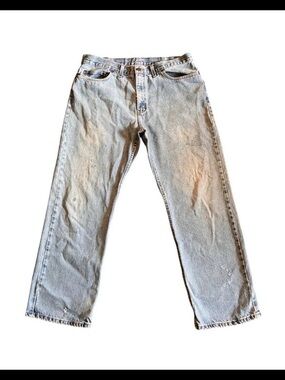 Vintage Baggy Fit Mens Jeans Size 38x30.5 Distressed Denim